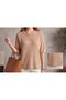 Women's Camel Mesh Skirt with Lace Short Sleeve Belted 100% Acrylic Knitwear Blouse Sweater - 2