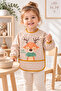 Teddy Bear and Deer Patterned Long Sleeve Baby Feeding and Activity Bib with Pockets - 3
