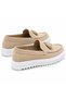 Ba0154 Cream Men's Shoes - Breathable Linen Upper with Tassels Slip-On High Sole Casual Loafer Sneaker - 6