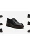 Gr0396 Genuine Floater Leather Italian Style Black High Thick Sole Sports Classic Shoes - 7