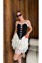 Women's Corset Bustier Lace Shorts Mini Skirt Two-Piece Set - 6
