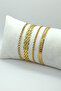 Gold Color 4-Piece Twisted & Waterway Detailed Bracelet Set - 2