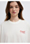 Slogan Printed Ecru T-Shirt Boxy Fit 1613905-70057 - 7