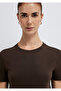 Crew Neck Brown Basic T-Shirt Slim Fit 1614181-90707 - 6