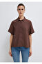 Short Sleeve Brown Shirt Loose Fit / Relaxed Fit 1211613-87537 - 3