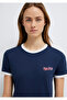 Logo Printed Navy Blue T-Shirt Regular Fit / Normal Cut 1613864-82318 - 8