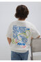 Skate Printed Ecru T-Shirt Oversized / Wide Cut 6610450-70057 - 2