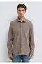 Striped Brown Shirt Regular Fit / Normal Cut 0211998-91553 - 3