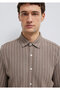 Striped Brown Shirt Regular Fit / Normal Cut 0211998-91553 - 6