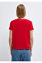 V-Neck Red Basic T-Shirt Slim Fit / Narrow Cut 1614178-86417 - 5