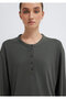 Modal Blend Khaki T-Shirt Regular Fit / Normal Cut 1613772-71553 - 7
