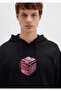 Printed Hooded Black Sweatshirt 0S10397-900 - 6