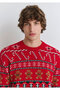 Christmas Themed Red Sweater Regular Fit / Regular Cut 0710403-85905 - 2