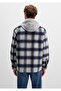 Wool Blend Checkered Shirt Loose Fit / Relaxed Fit 0211786-91301 - 4