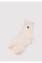 M Embroidered Beige Socks 1913541-35111