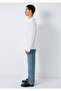 Long Sleeve White Basic T-Shirt Loose Fit / Relaxed Fit 0613170-620 - 4