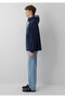 M0110641 Water Repellent Hooded Men's Coat Dark Blue - 5
