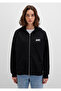 Logo Printed Hooded Zippered Black Sweatshirt 1S10178-900 - 4