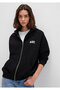 Logo Printed Hooded Zippered Black Sweatshirt 1S10178-900 - 3