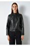 Black Faux Leather Jacket Fitted / Fitted Cut 1110598 -900 - 3