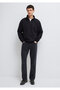 Black Basic Sweatshirt with Half Zipper 0S10278-900