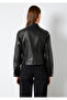 Black Faux Leather Jacket Fitted / Fitted Cut 1110598 -900 - 5