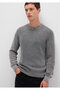 Crew Neck Gray Sweater Slim Fit / Slim Fit 070767 -34314 - 2