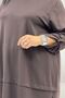 67074 Large Size Men's Collared Skirt and Modal Pants Set - Brown - 2