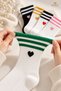 Original Women's Set of 5 Soft Bamboo Foot-Wrapping Flexible Structure 4 Seasons All-Day Comfort Gift Heart Patterned Striped Premium College Tennis Socks Bamboo Multi-Color Socks Set |   5 Pairs - Size 36-40 - 3