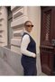 Pocket Stone-Embellished Steel Knit Classic Tricot Vest - 2