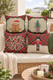 Double Sided Printed Velvet Texture Christmas Patterned 4-Piece Throw Pillow Set - 2