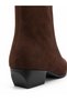 Women's Brown Suede Daily Short Heeled Boots - 5