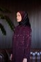 Brush Patterned 90X90 Silk Crepe Satin Scarf - 2
