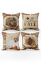 Velvet Texture Autumn and Halloween Special Pumpkin Patterned 4-Piece Throw Pillow Set - 8