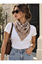 Women's Beige Shawl Patterned Cotton 70X70 Imported Scarf Flr6013 - 3