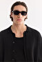 Men's Black Polo Collar Buttoned Rayon Regular Fit Cardigan A61Y5001 - 2