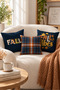 Autumn Patterned Velvet 3-Piece Throw Pillow Cover Set 43X43 cm - Decorative Pillowcases - 2