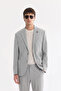 Men's Gray Mono Collar Double Slit Unlined Comfort Fit Jacket A61Y4009