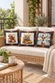 Autumn Patterned Velvet 3-Piece Throw Pillow Cover Set 43X43 cm - Decorative Pillowcases - 4