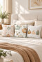 Autumn Patterned Velvet 3-Piece Throw Pillow Cover Set 43X43 cm - Decorative Pillowcases - 2