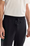 Men's Black Elastic Waistband Side Zipper Pocket Technical Fabric Jogger A61Y3413 - 5