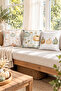 Autumn Patterned Velvet 3-Piece Throw Pillow Cover Set 43X43 cm - Decorative Pillowcases - 3
