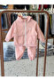 Girl's Water Repellent Combed Cotton Lined Pink Raincoat Set - 2