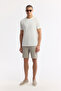 Men's Ecru Crew Neck Viscose Blend Jacquard Regular Fit T-Shirt A51Y1041 - 5