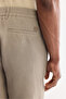 Men's Gray Elastic Waist 100% Linen Relaxed Fit Trousers B003032 - 7
