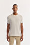 Men's Ecru Crew Neck Soft Touch Bi-Stretch Printed Regular Fit T-Shirt A52Y1022