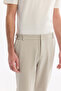 Men's Stone Side Elastic Anti-Wrinkle Technical Fabric Slim Fit Chino Trousers A61Y3077 - 5