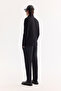 Men's Black Shawl Collar Buttoned Soft Touch Striped Regular Fit Cardigan A52Y5042 - 4
