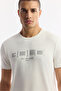 Men's Ecru Crew Neck Printed Soft Touch Regular Fit T-Shirt A51Y1138 - 2