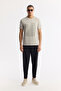 Men's Gray Crew Neck Printed Bi-Stretch Interlock Regular Fit T-Shirt A51Y1072 - 6